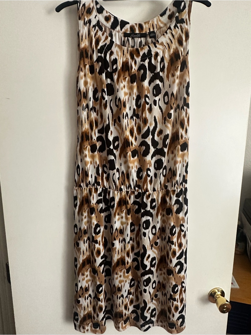 Essentials by Milano Leopard Print Midi Skirt in Brown, Black, White